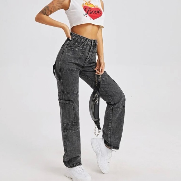 SHEIN | Jeans | Grey High Waisted Baggy 